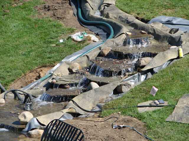 Stream in mid-construction